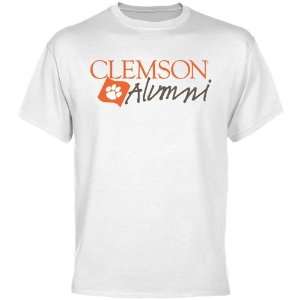  Clemson Tigers University Alumni T Shirt   White Sports 