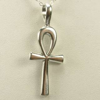 NEW STERLING SILVER ANKH CROSS OF LIFE NECKLACE  