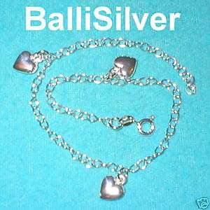 Sterling Silver 925 HEART Charm ANKLETS Wholesale Lot  