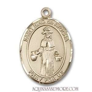  St. Nino de Atocha Large 14kt Gold Medal Jewelry