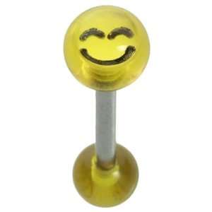  14G 5/8 Yellow Smiley Straight Barbell Jewelry