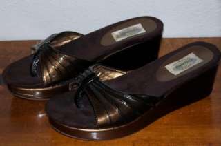 Womens BOLARO Heeled SANDALS by SUMMER RIO SZ 6 Brown PATENT  