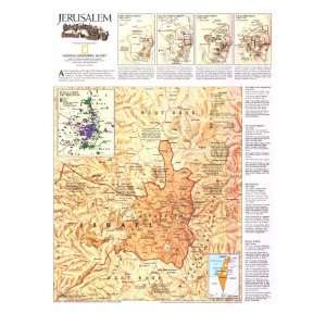 Jerusalem Map 1996 Giclee Poster Print, 18x24