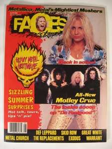 1989 July Rocks Faces Vintage Magazine Motley Crue Metal Church Skid 
