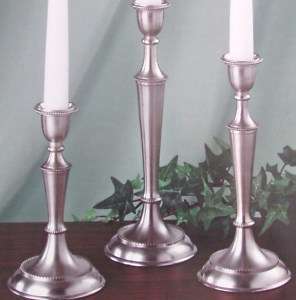 Biedermann Antique Style Pewter Taper Candle Holders  