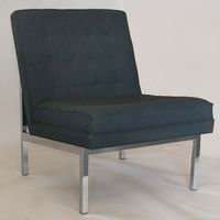 Vintage Florence Knoll Style Chrome Lounge Chair  