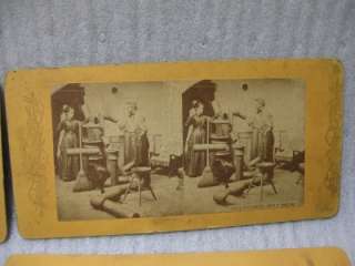 stereo scopic american life groups 1800s card lot old picture antique 