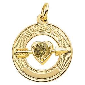  Rembrandt Charms August Birthday Charm, Gold Plated Silver 