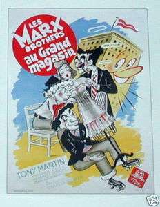 THE BIG STORE POSTER   MARX BROTHERS   FRENCH  UNIK  