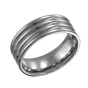  Stainless Steel Grooved Band   Size 11.5 Jewelry