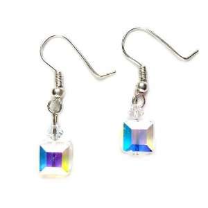  Aurore Boreale Swarovski Crystal Cube Faceted Dangle 