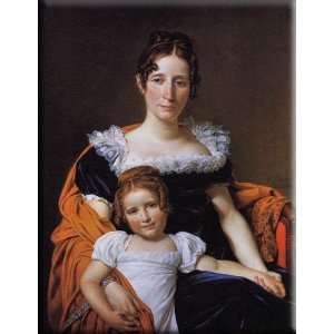   and her Daughter 23x30 Streched Canvas Art by David, Jacques Louis