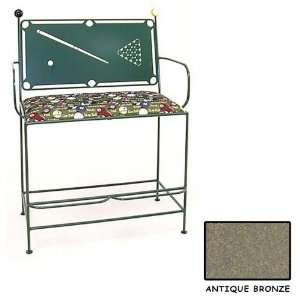  Wrought Iron 36 Inch Spectator Bench with Pool Table and 