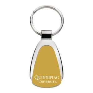Quinnipiac University   Teardrop Keychain   Gold