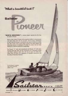   print ad showing the Sailstar Pioneer 17 ft. sailboat underway