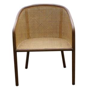 Ward Bennett Brickel Cane Carved Side Chair  