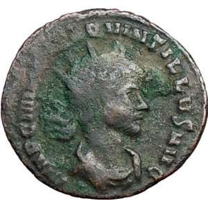 Quintillus 270AD Authentic Ancient Roman Coin Happiness Wealth Symbol 
