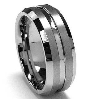 8MM High Polish / Matte Finish Mens Tungsten Ring Wedding Band Sizes 