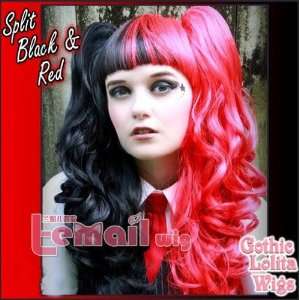  Split Natural Black and Red Lolita New Long Party Curly 