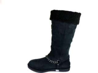 New Authentic G By Guess Display Calf Boots Horizon Black Faux Suede 7 