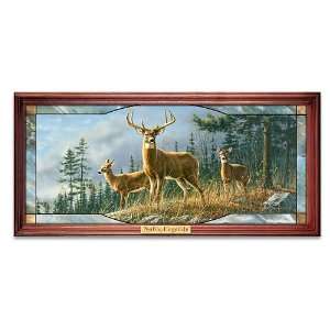  Whitetail Deer Art Illuminated Stained Glass Panorama Wall 