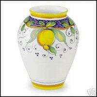 Italian Pottery Ceramic Vase Umbria Italy Lemons New  