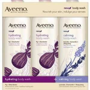  New   Aveeno Body Wash Hydrating and Calming 3Pk 