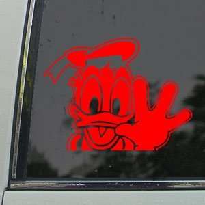  DISNEY Red Decal DONALD DUCK Car Truck Window Red Sticker 
