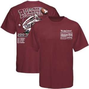   Maroon 2010 Football Schedule Tailgate T shirt