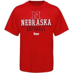  Nebraska Cornhuskers Red Softball T shirt Sports 