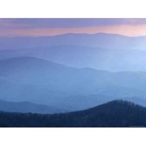 Scenic View of the Blue Ridge Mountains, Cloaked in Fog 