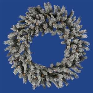 com 5 ft. Christmas Wreath   Classic PVC Needles   Flocked Sugar Pine 