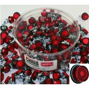  Round Red Mini Reflectors, Bulk Tub 150 Pack (Product Code 