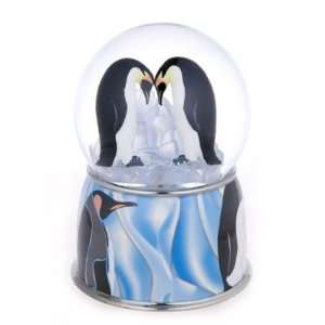 Adorable Penguin Pair Waterglobe / Snowglobe with Automatic Blower