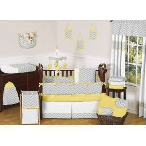  and Yellow Zig Zag Baby Bedding 9pc Crib Set by JoJO Designs Baby