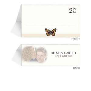   220 Photo Place Cards   Butterfly Cream Peach Dream