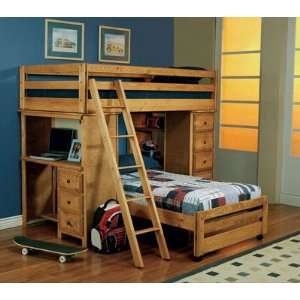  Amber Wash Twin Over Twin Loft Bed