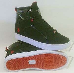 Mens US POLO ASSN Hi Top Fashion Sneaker Casual Black Red Comfort Shoe 