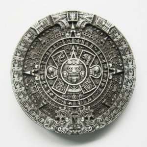 AZTEC CALENDAR Belt Buckle Mayan Mexico Toltec Design