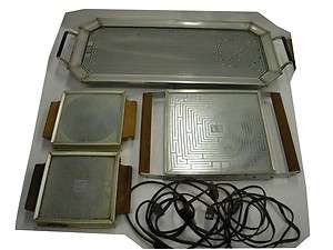 Lot of 4 Vintage Food Serving Heated Warming Trays Hotray H 100,H 115A 