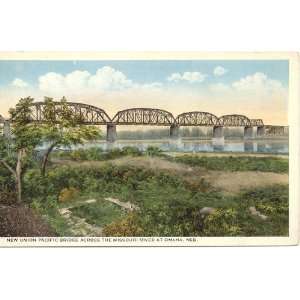  1930s Vintage Postcard Union Pacific Railroad Bridge 