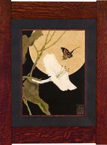   , Moonflower & Copper Moth   approximate image size 12w X 16h