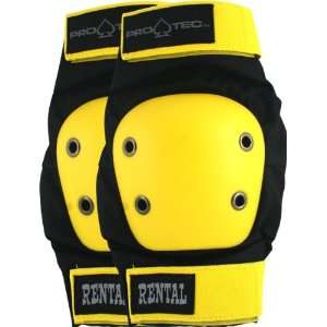 Protec Rental Elbow Medium Black Yellow Skate Pads  Sports 