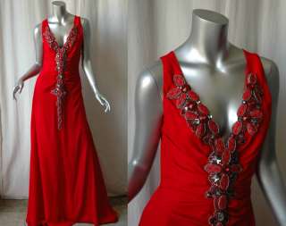 Vestido largo JEWELED CRISTAL rojo 6 del vestido de CAROLINA HERRERA