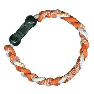  Titanium Ionic Braided Wristband   Orange/White Sports 