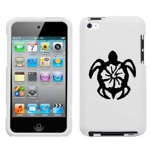 APPLE IPOD TOUCH ITOUCH 4 4TH BLACK TURTLE ON A WHITE HARD CASE COVER