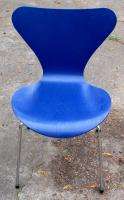 Arne Jacobsen Fritz Hansen Knoll Series Seven Chair Blue Danish Modern 