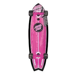 SANTA CRUZ Pink Shark Cruzer Skateboard 9.7 x 33  Sports 