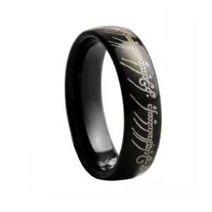  Tungsten Carbide Black Lord Of The Rings LOTR Design The 