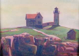 Nubble Lighthouse Maine Zazenski Original Painting art  